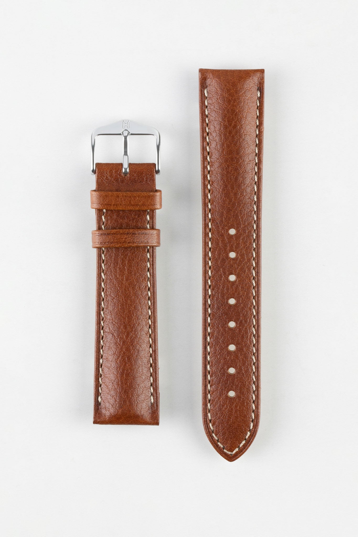 Hirsch BOSTON NQR Gold Brown Buffalo Calfskin Watchstrap