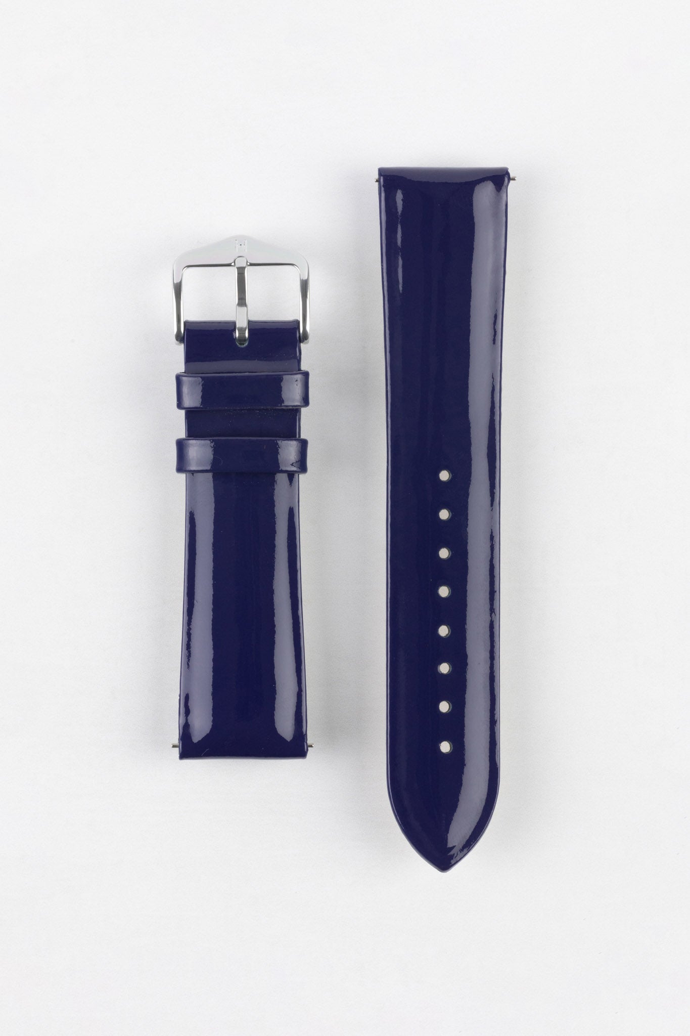 Hirsch DIVA Glossy Ladies Leather Watch Strap in BLUE