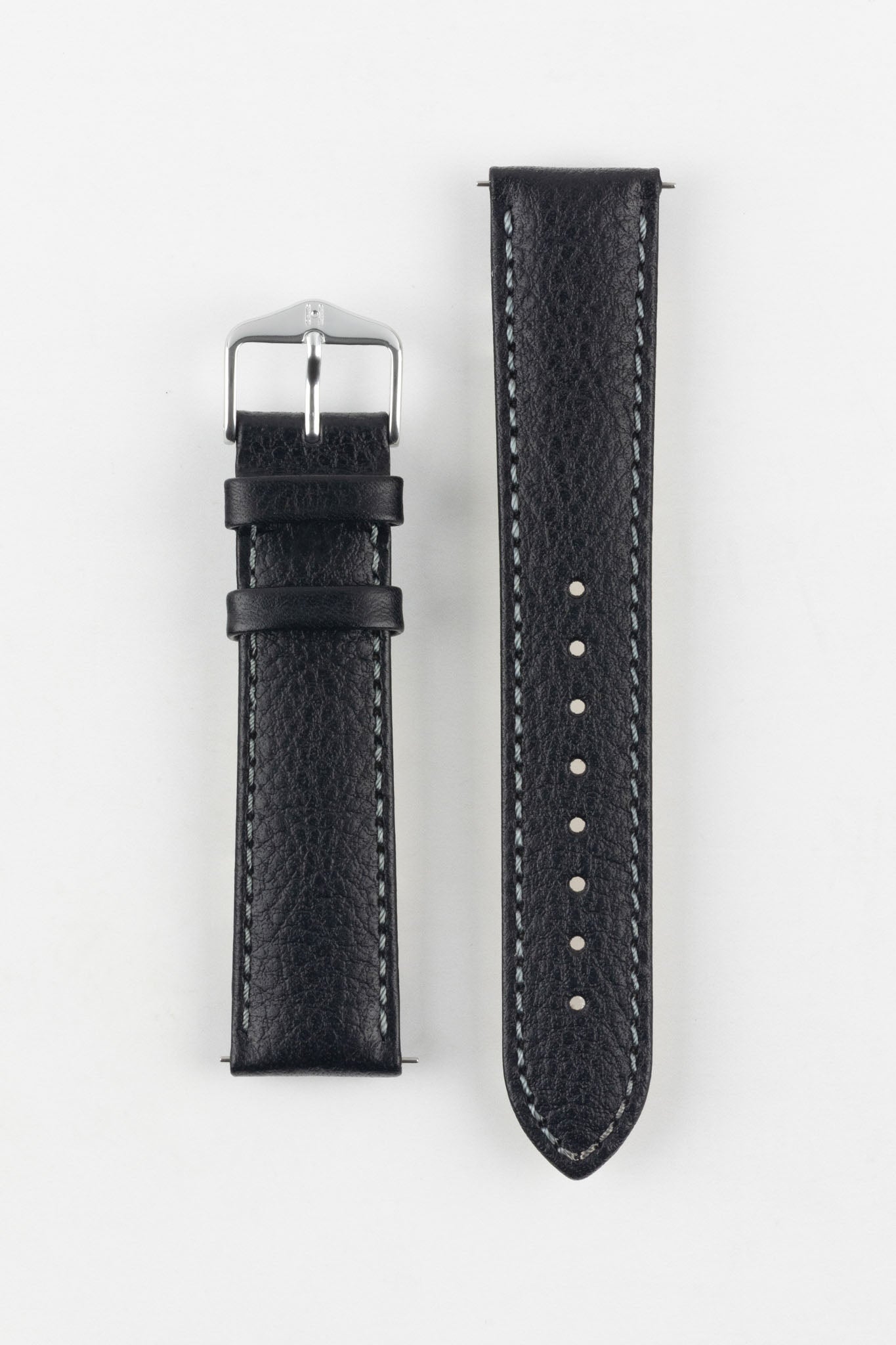 CROCOGRAIN Black Crocodile Embossed Leather Watch Strap – HS by