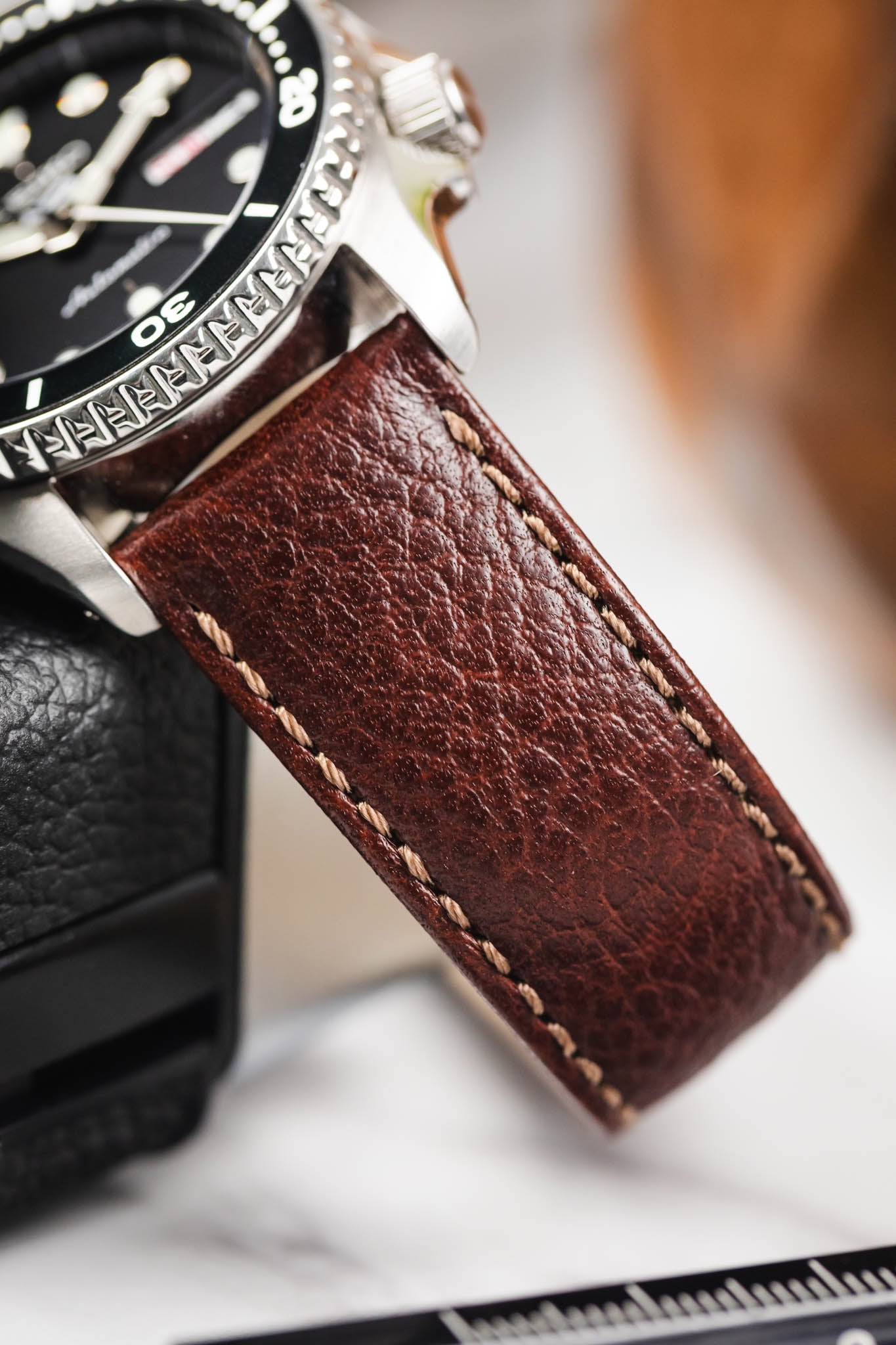 Hirsch FOREST Naturally Tanned Buffalo Watch Strap | BROWN – HS by