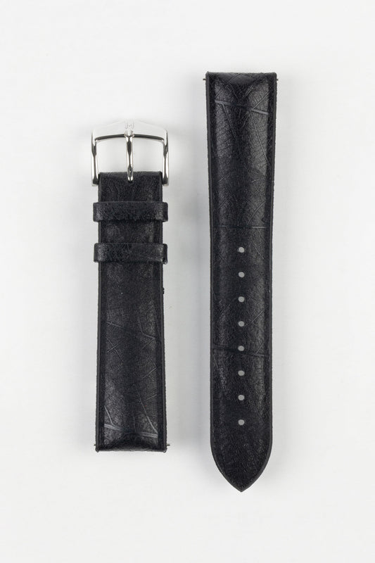 Hirsch LEAF Vegan Performance Rubber Watch Strap in BLACK