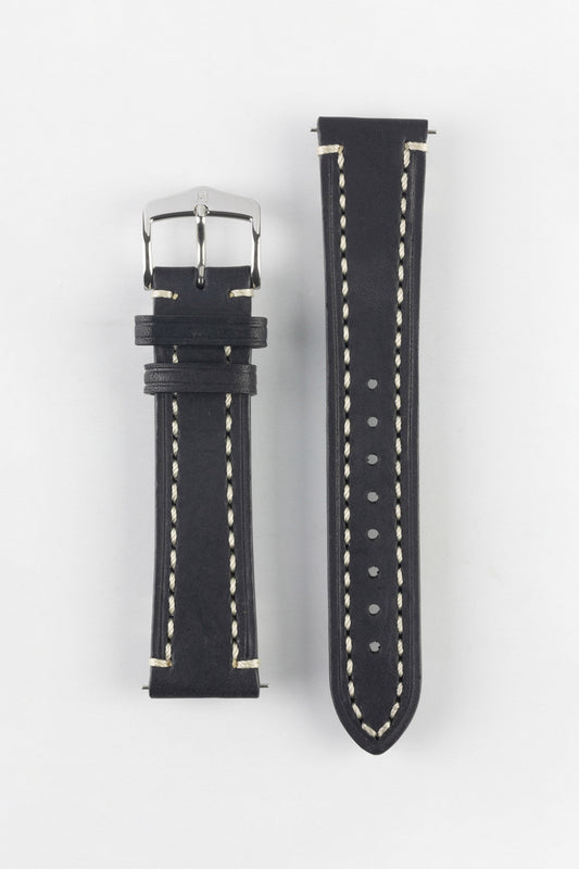 Hirsch LIBERTY Leather Watch Strap in BLACK
