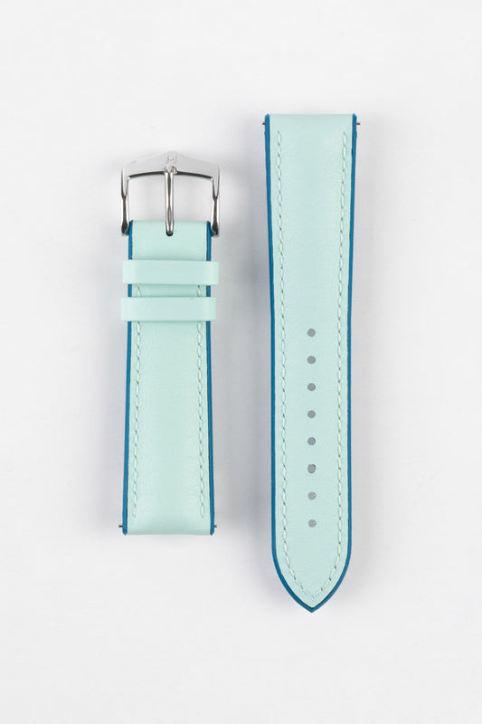Hirsch LINDSEY Ladies Leather & Rubber Performance Watch Strap in BLUE/PETROL