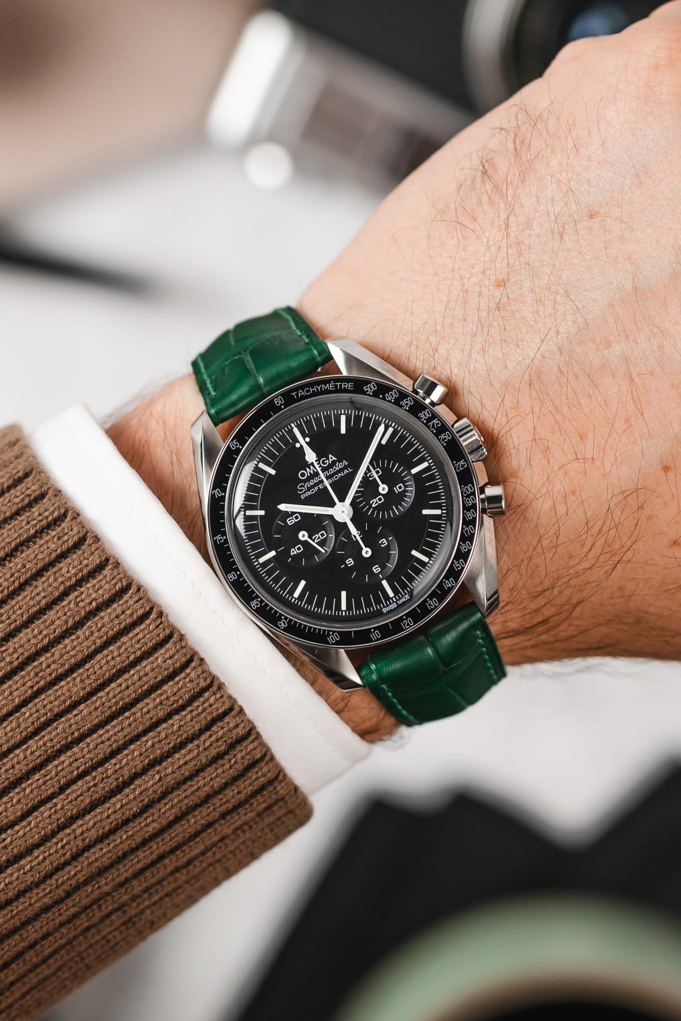 Hirsch London Matte Dark Green Leather Watch Strap HS HS by