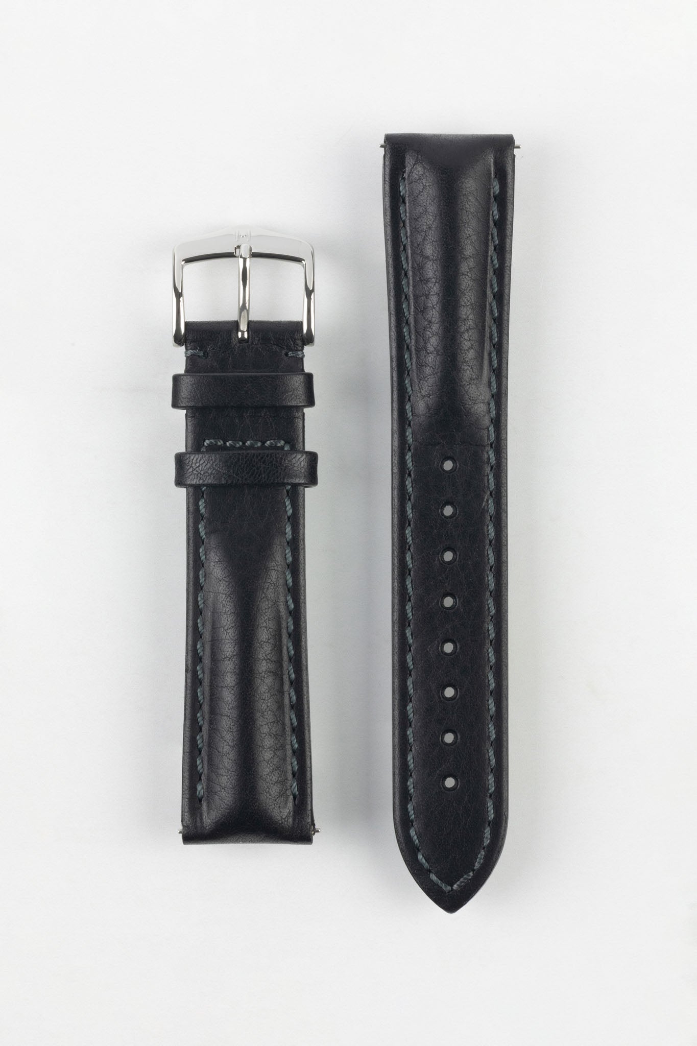 Hirsch LUCCA Tuscan Leather Watch Strap in BLACK