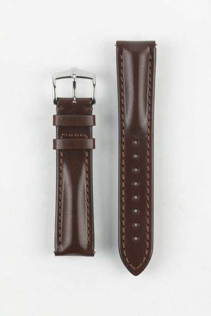 Hirsch LUCCA Tuscan Leather Watch Strap in BROWN