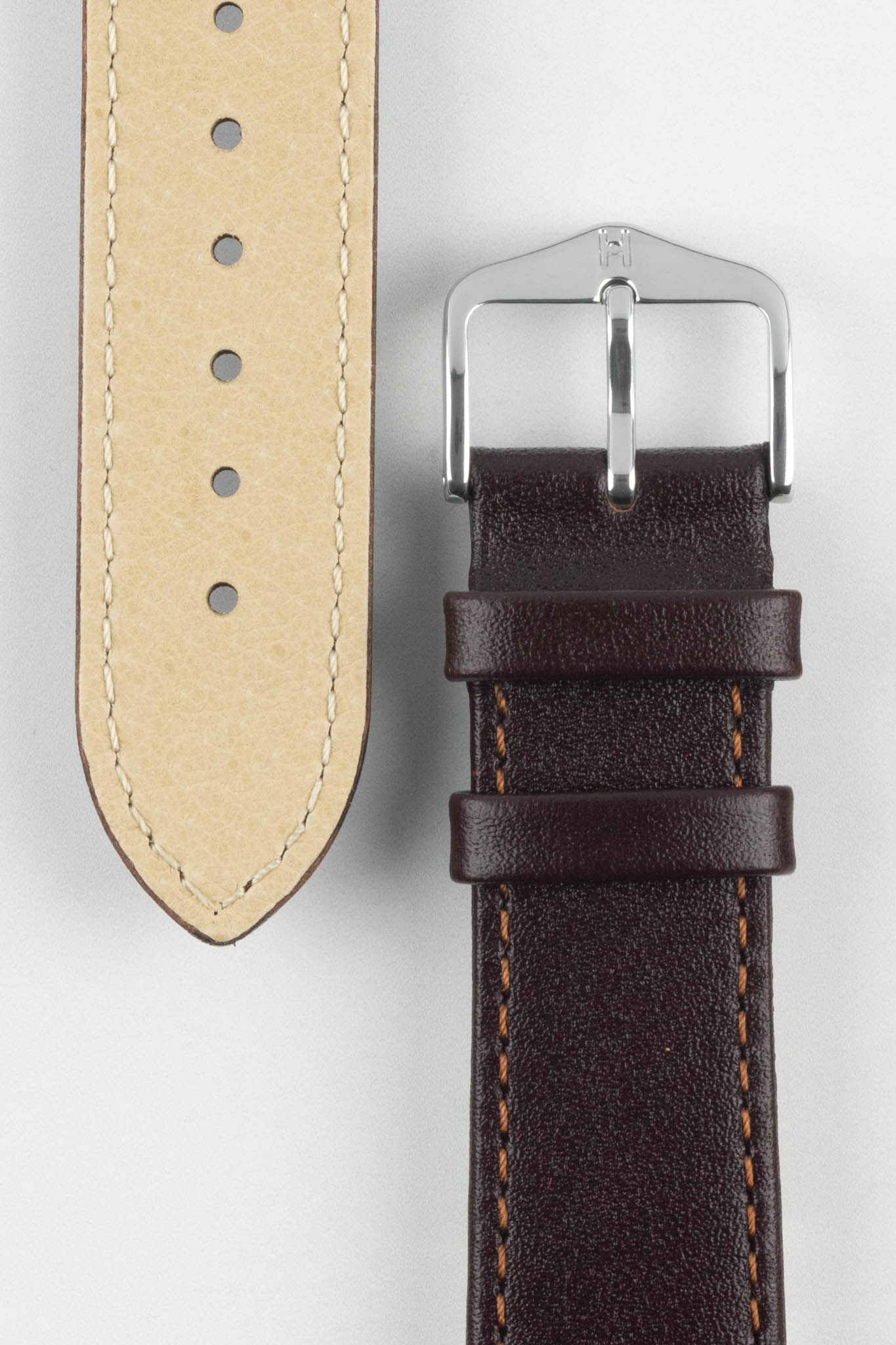 Hirsch OSIRIS NQR Calf Leather Watch Strap in BROWN