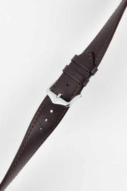 Hirsch OSIRIS NQR Calf Leather Watch Strap in BROWN