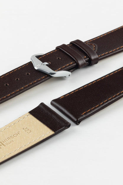 Hirsch OSIRIS NQR Calf Leather Watch Strap in BROWN