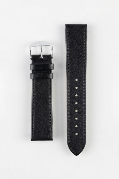 Hirsch OSIRIS NQR Calf Leather Watch Strap in BLACK