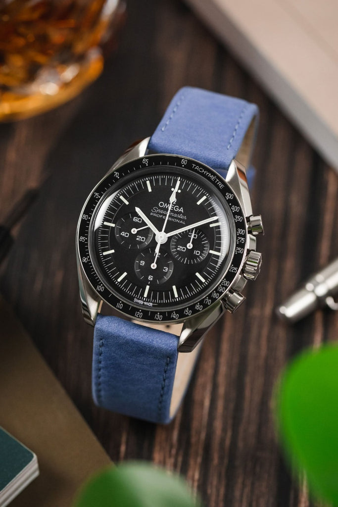 light blue leather watch strap 