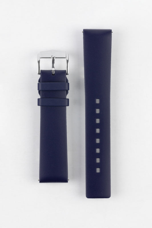 Hirsch PURE Natural Rubber Watch Strap in BLUE