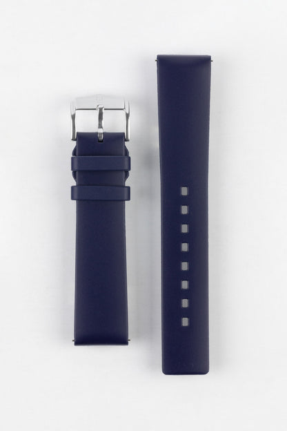 Hirsch PURE Natural Rubber Watch Strap in BLUE