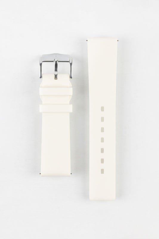 Hirsch PURE Natural Rubber Watch Strap in WHITE