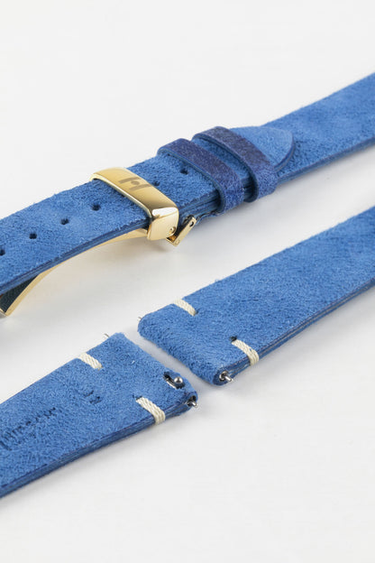 Hirsch SERRO Suede Watch Strap in Blue