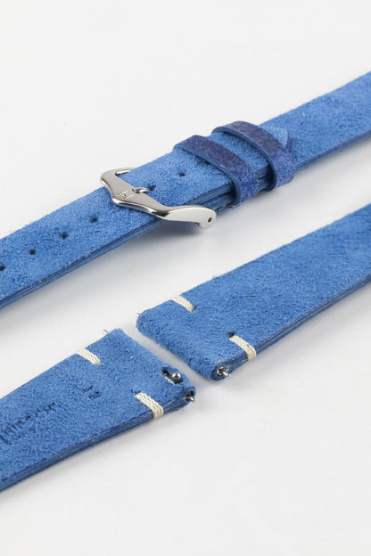 Hirsch SERRO Suede Watch Strap in Blue
