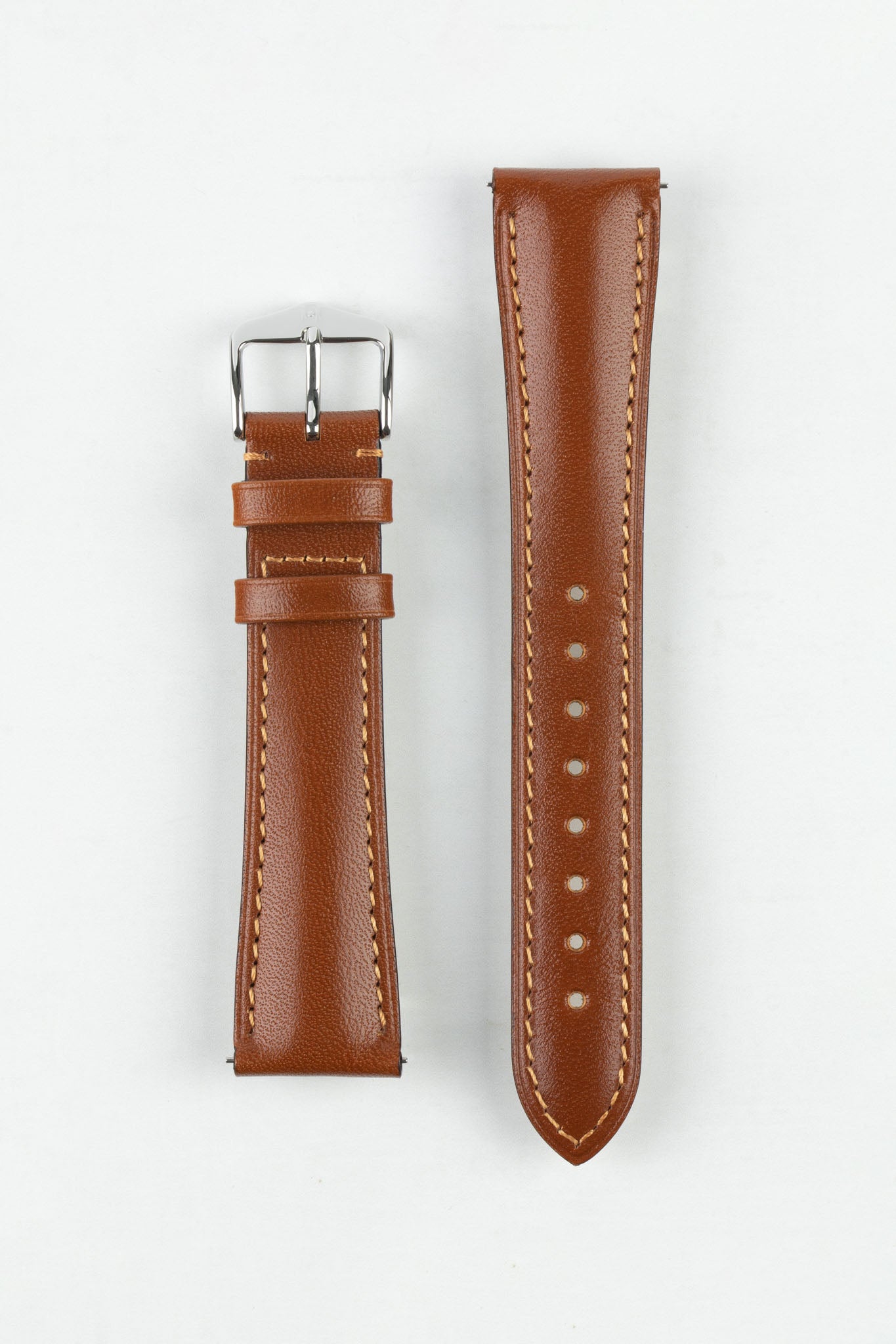 Hirsch SIENA Tuscan Leather Watch Strap in GOLD BROWN