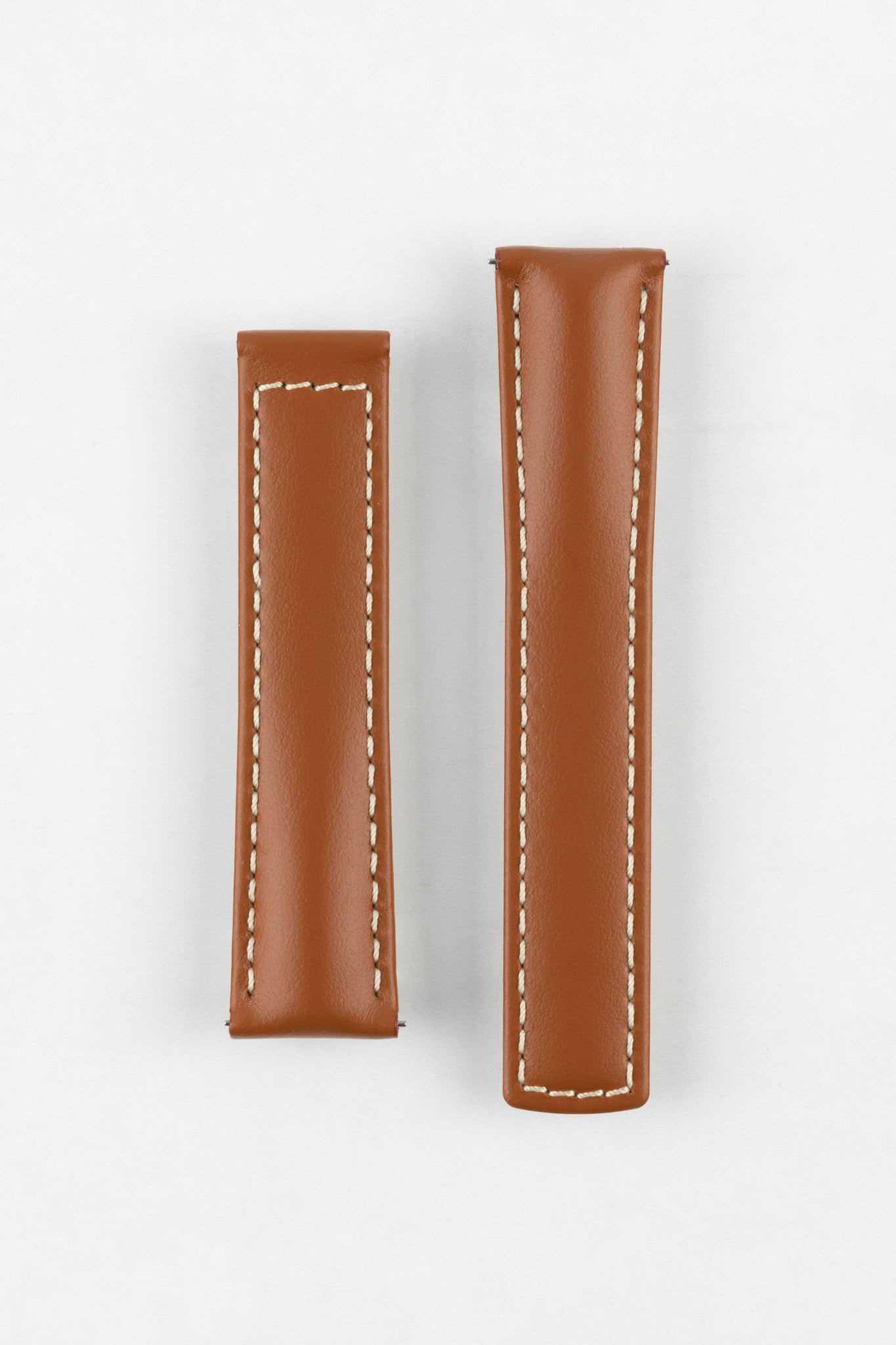 Hirsch Speed Calfskin Watch Strap in Gold Brown White HS
