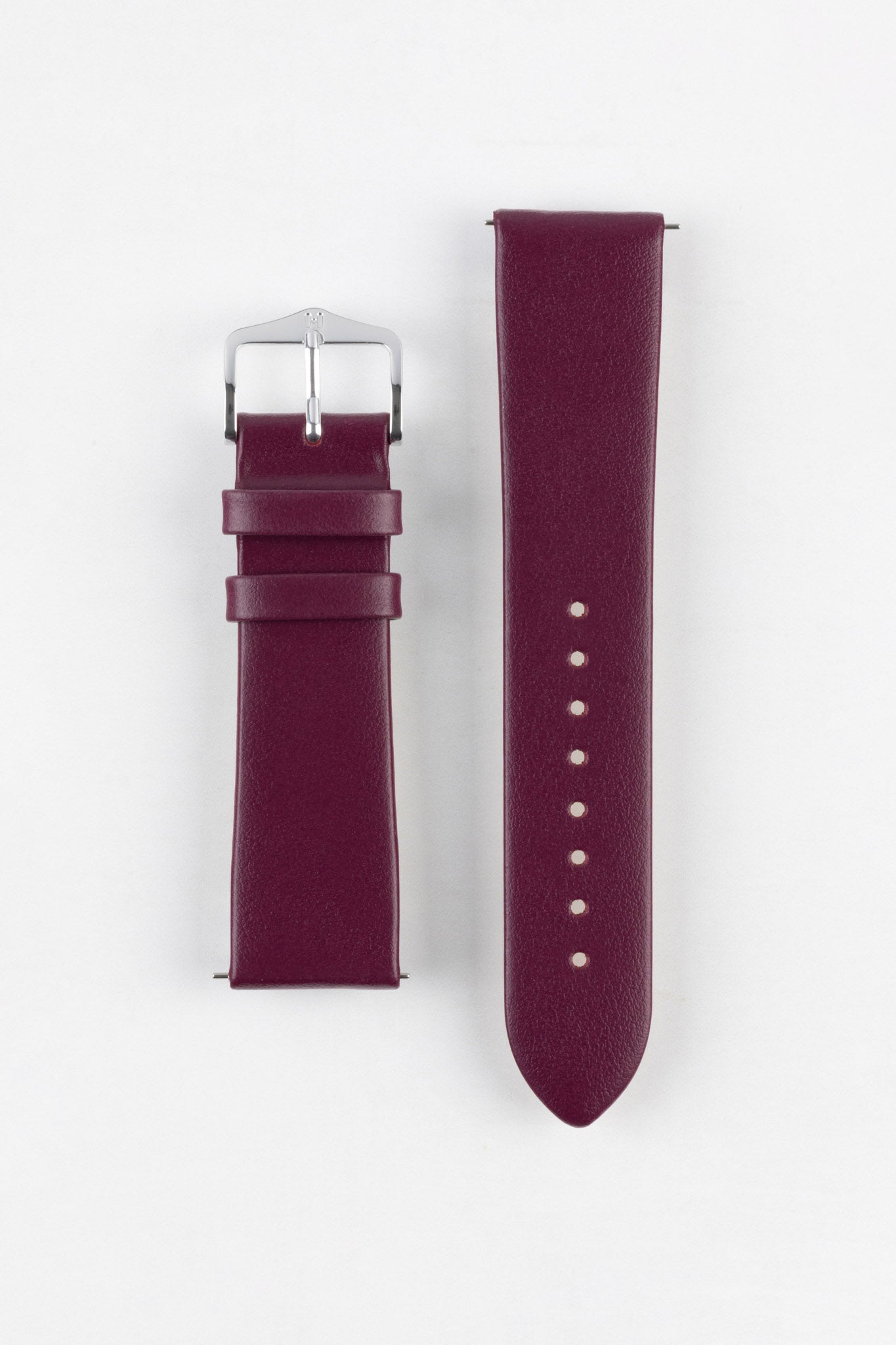 Hirsch TORONTO Quick-Release Fine-Grained Leather Watch Strap in BERRY