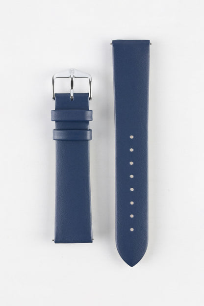 Hirsch TORONTO Quick-Release Fine-Grained Leather Watch Strap in BLUE