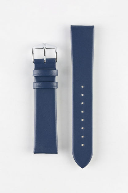 Hirsch TORONTO NQR Fine-Grained Leather Watch Strap in BLUE