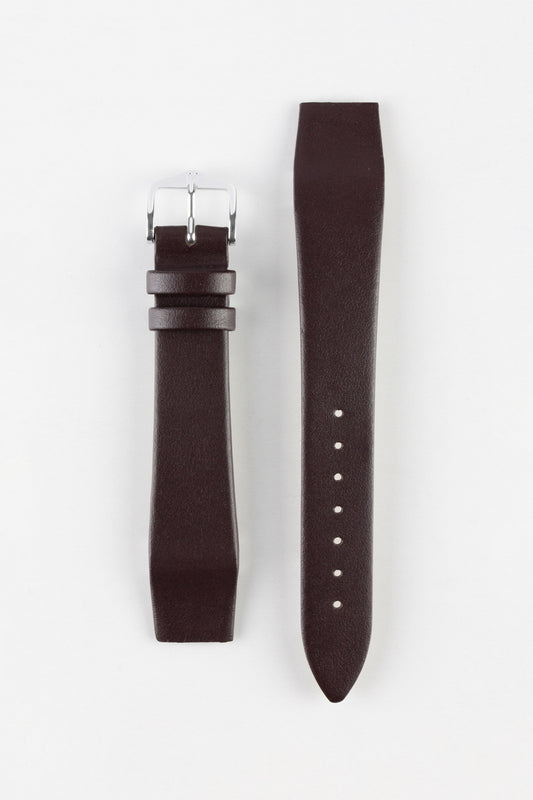 Hirsch TORONTO Fine-Grained Open-Ended Leather Watch Strap in BROWN