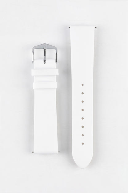 Hirsch TORONTO Quick-Release Fine-Grained Leather Watch Strap in WHITE
