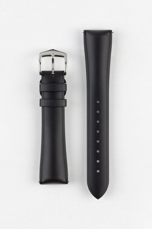 Hirsch URBANE Natural Rubber Watch Strap in BLACK