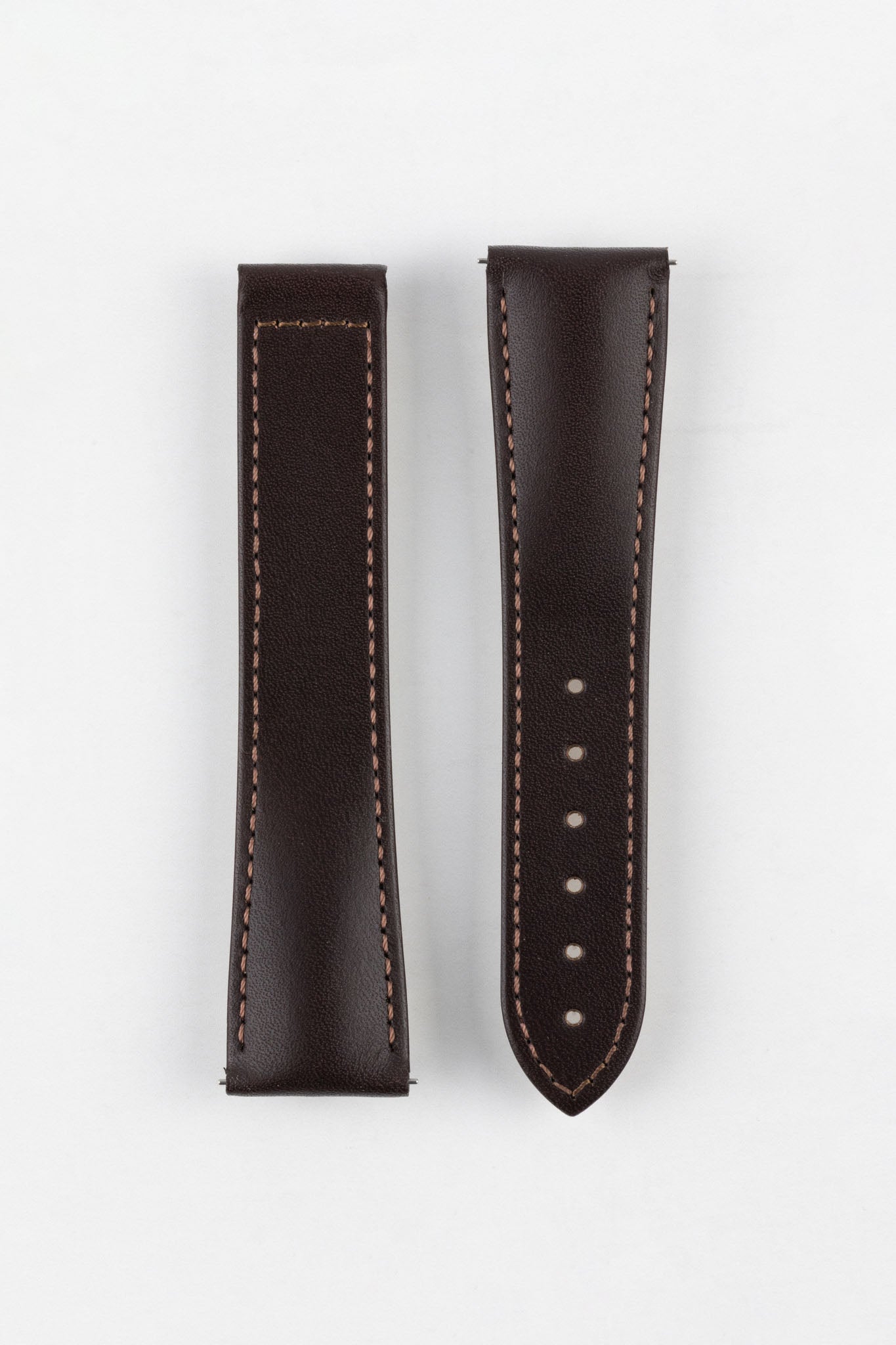 Hirsch VOYAGER Calfskin Deployment Watch Strap in BROWN/BROWN