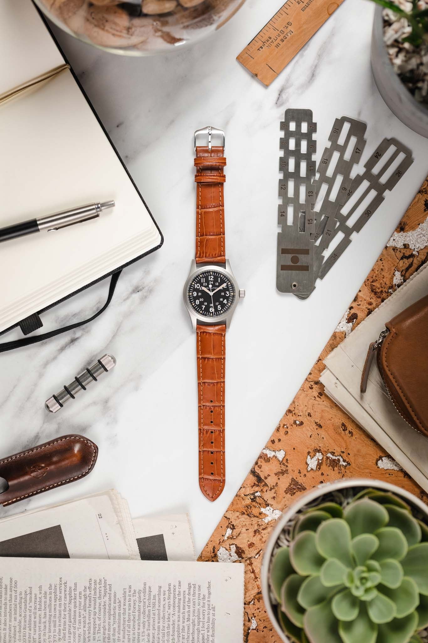 Hirsch DUKE Honey Alligator Embossed Leather Watch Strap – HS by