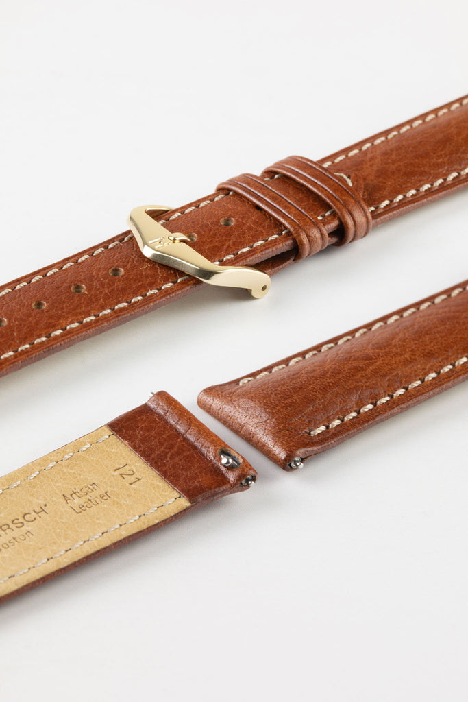 gold leather watch strap 