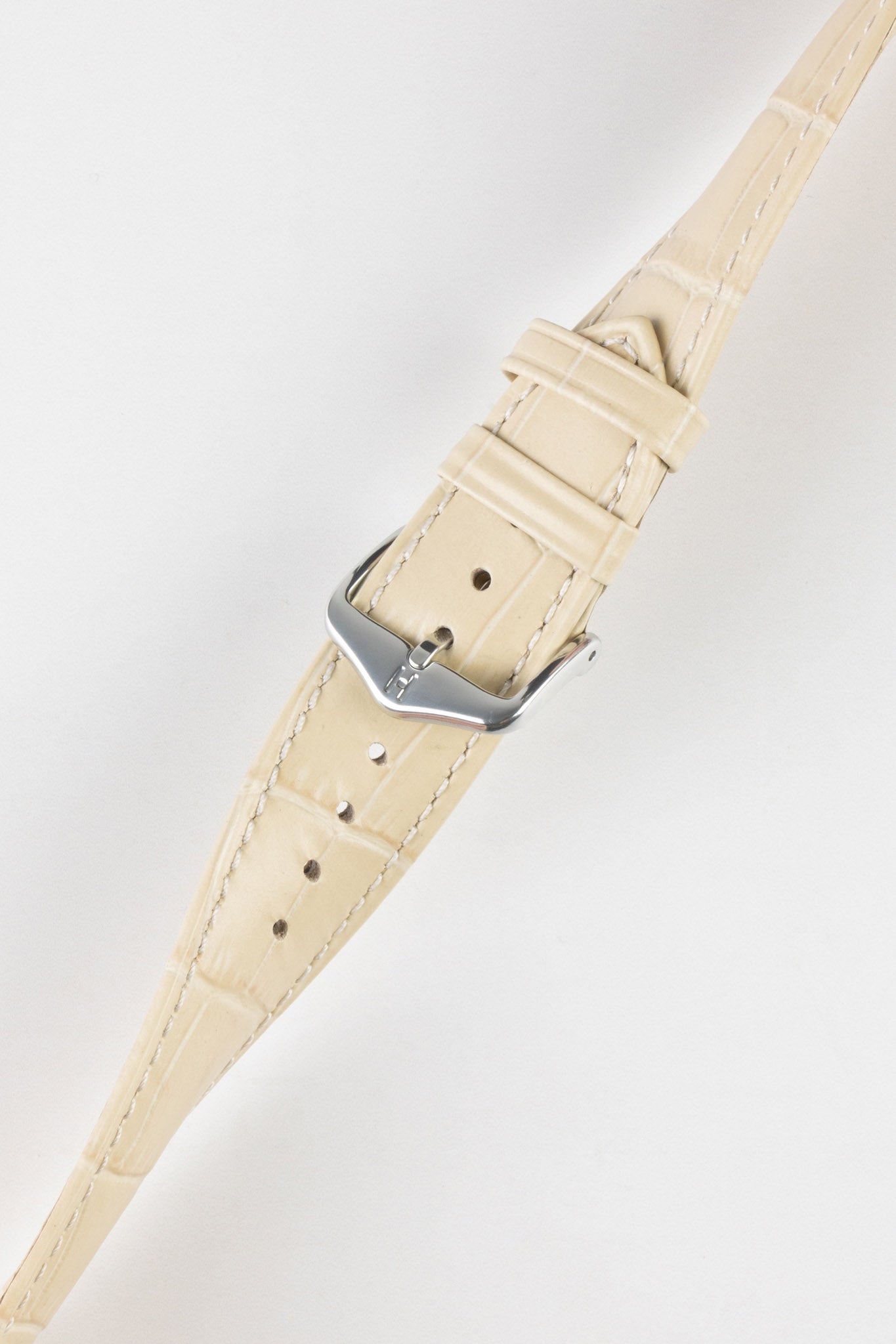 Hirsch DUKE Quick-Release Alligator Embossed Leather Watch Strap in BE ...