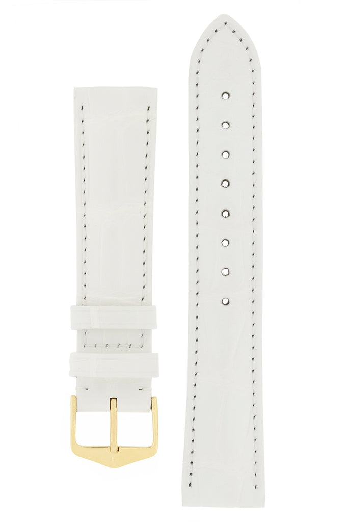 White leather watch strap