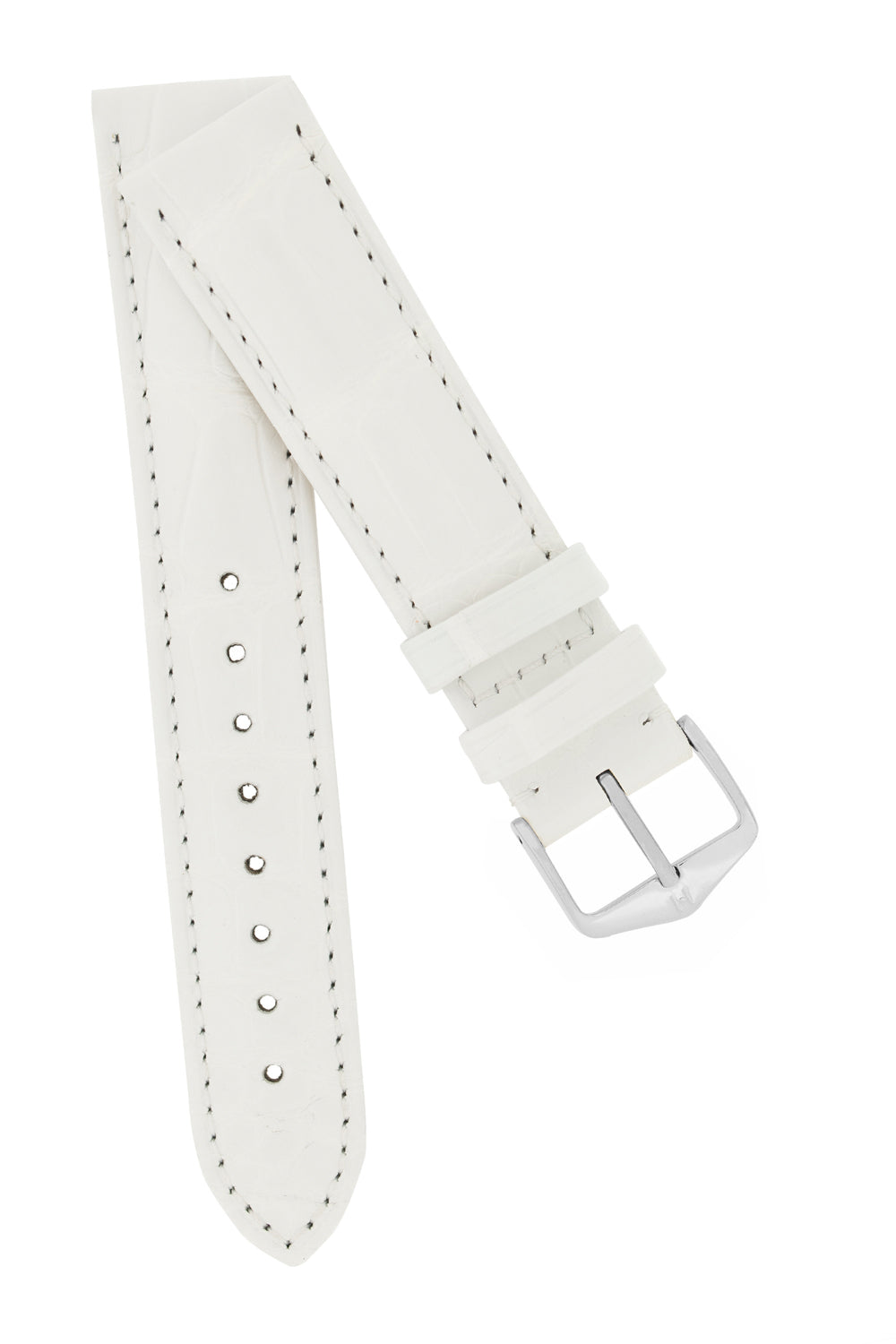 White leather watch strap