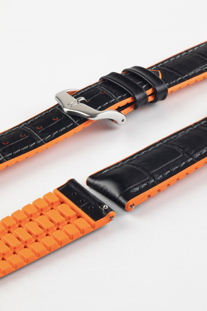 black and orange watch strap (full strap)