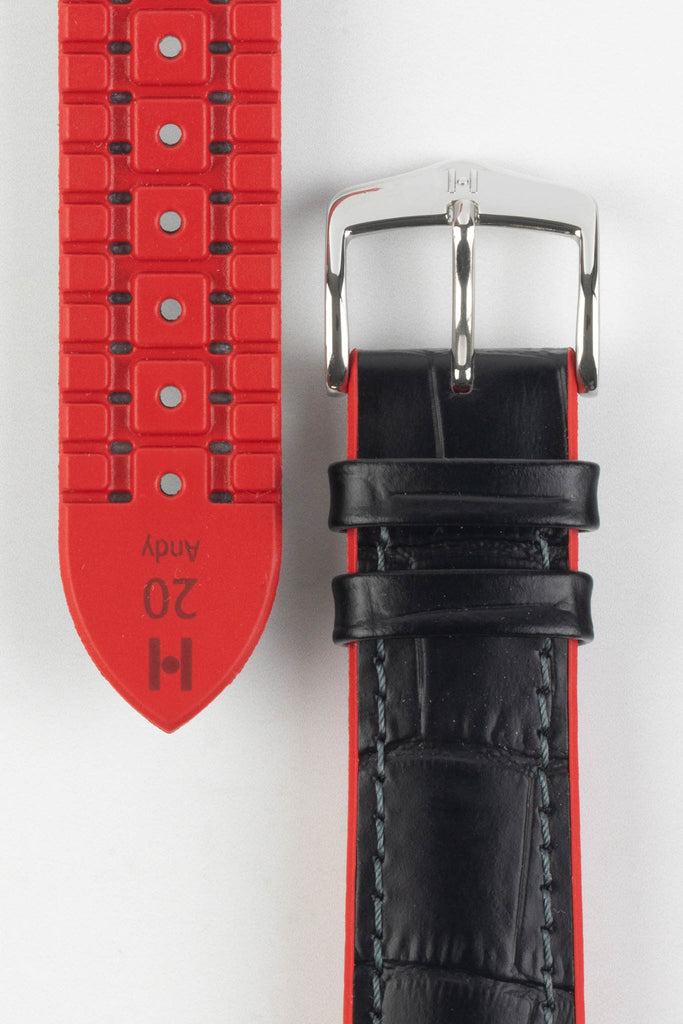 black and red watch strap (buckle)
