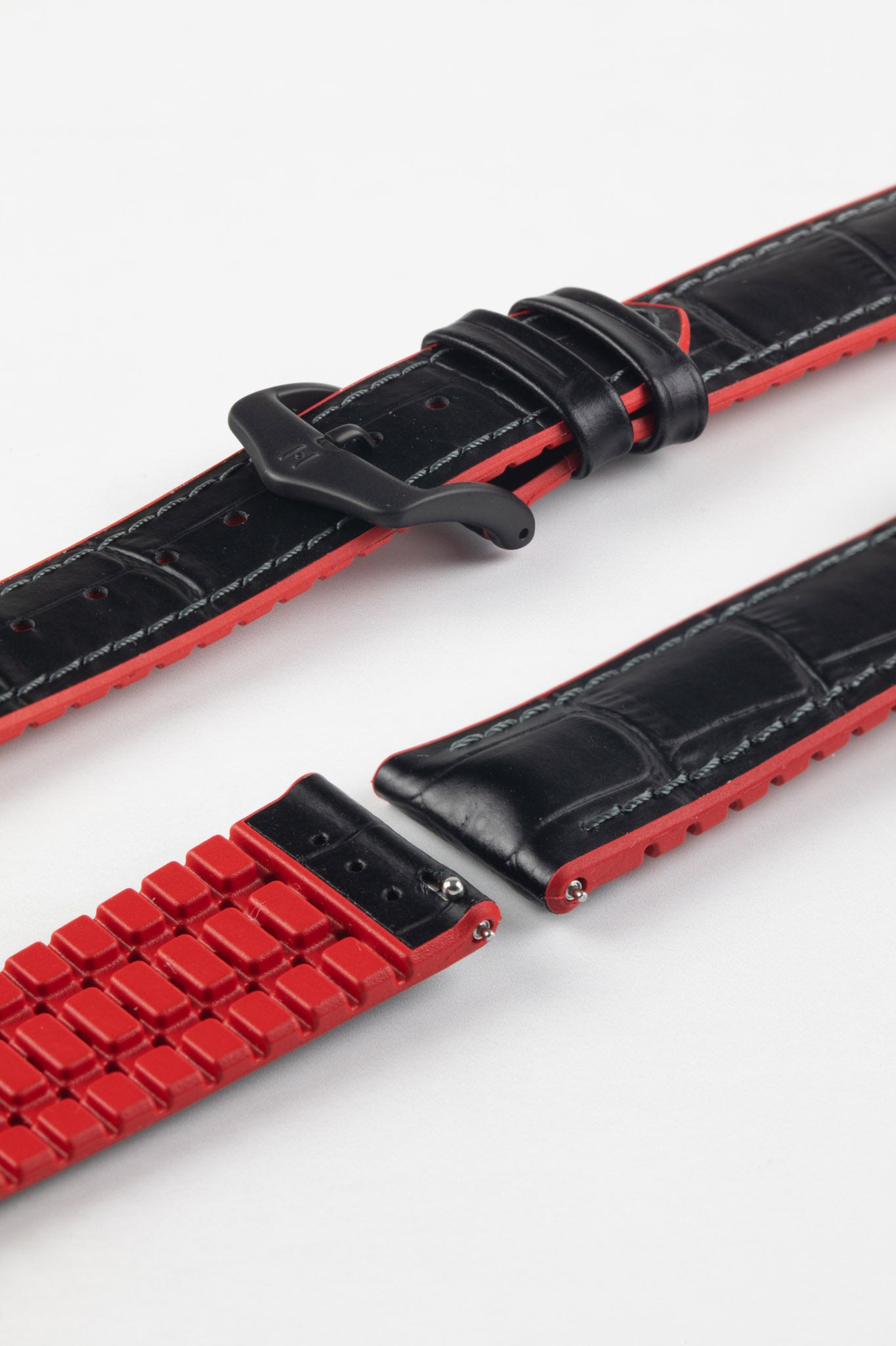 black and red watch strap (black buckle)