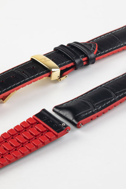 black and red watch strap