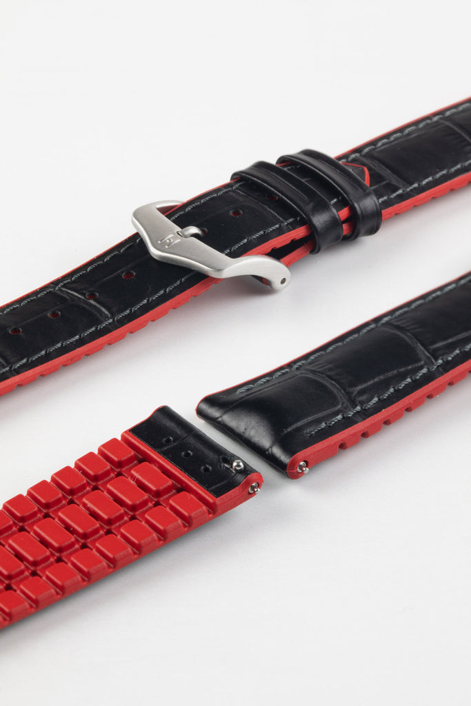 black and red watch strap 