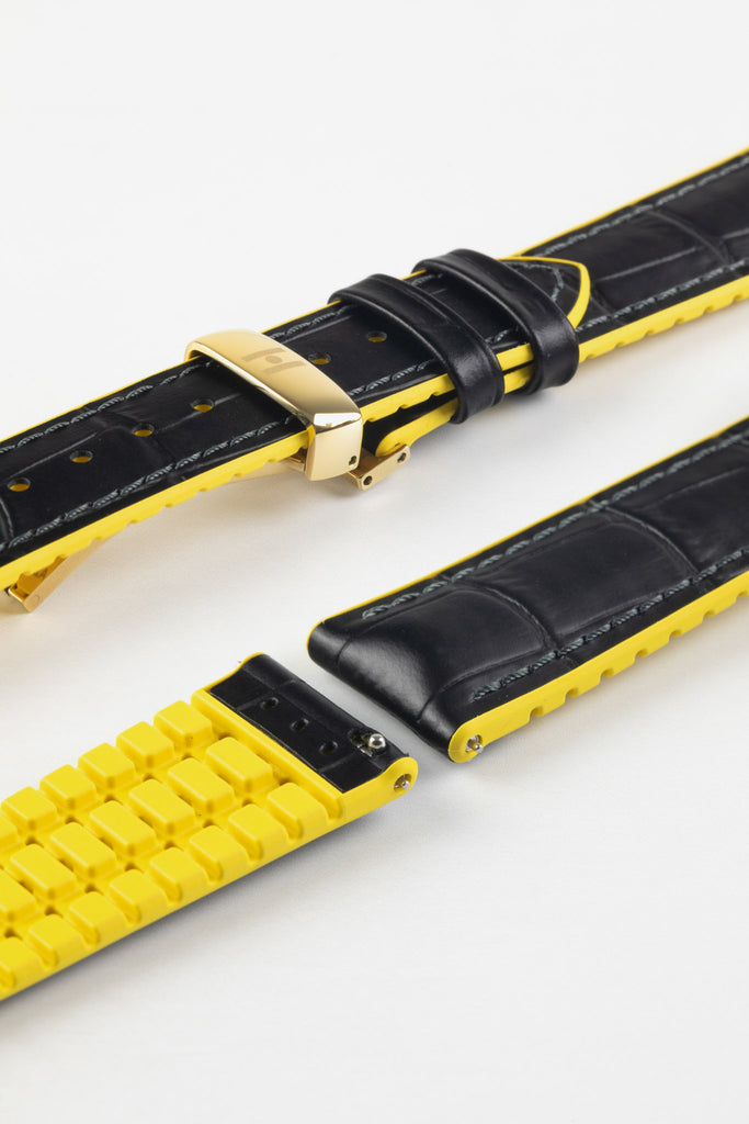 black and yellow strap