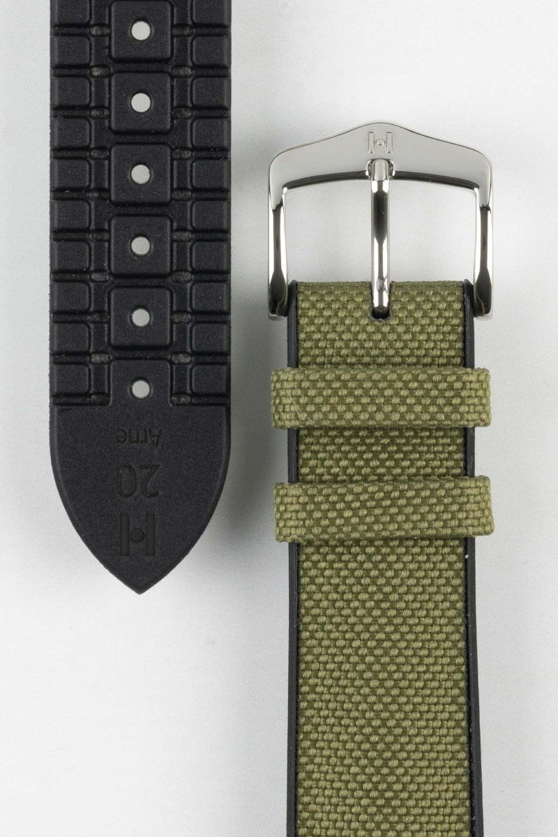 hirsch arne green sailcloth watch strap