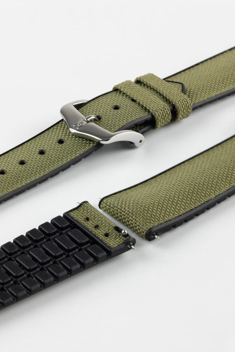 Hirsch ARNE Sailcloth Effect SEAQUAL® Watch Strap GREEN – HS by
