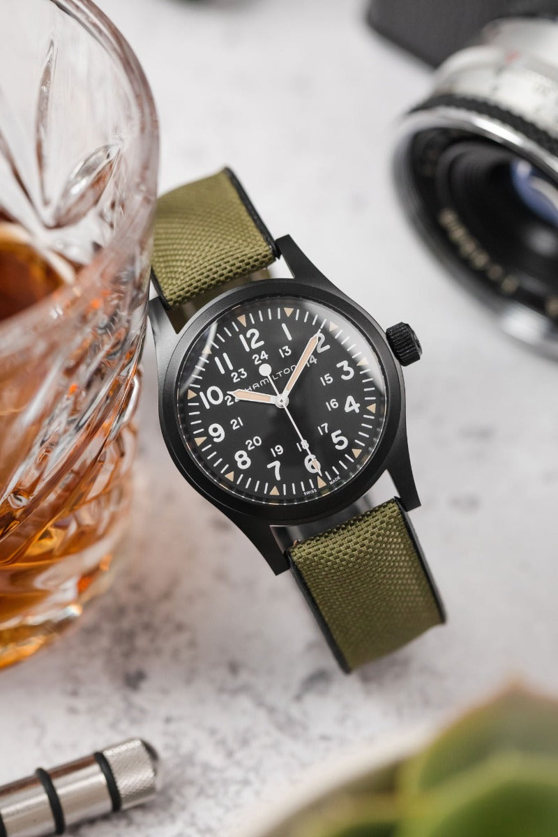 hirsch green sailcloth  strap