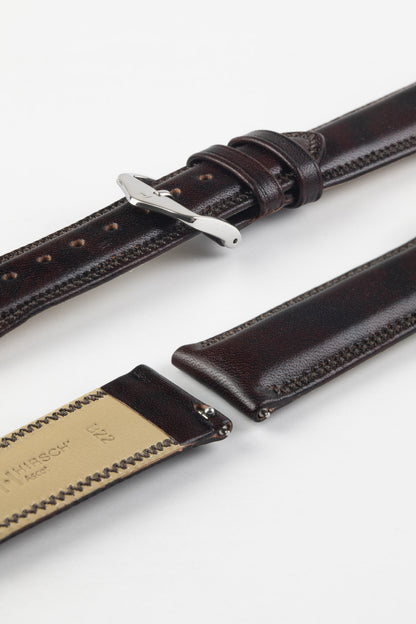 Hirsch ASCOT English Leather Watch Strap in BROWN