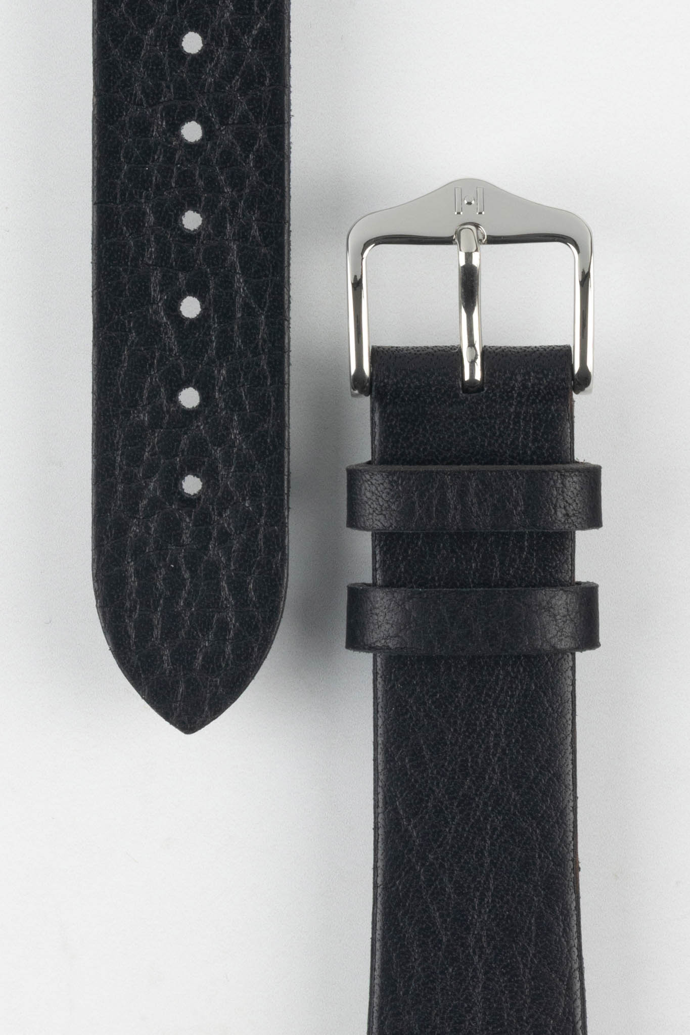 black vintage leather watch strap