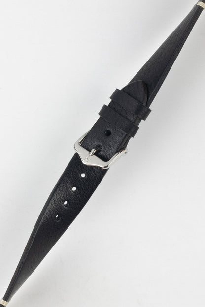 black vintage leather watch strap