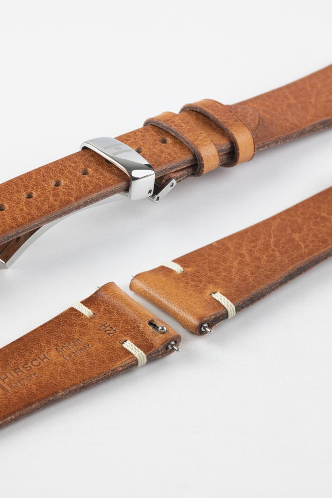 brown vintage leather watch strap