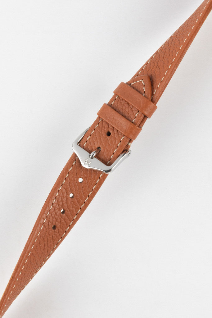 Flexibility of twisted gold brown hirsch bologna watch strap