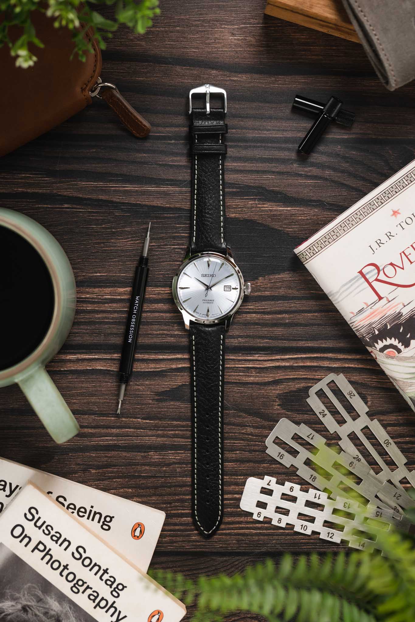 Hirsch Boston Black Buffalo Grain Calf Leather Watch Strap 20mm Hirsch Boston Black Buffalo Grain Calf Leather Watch Strap 20mm
