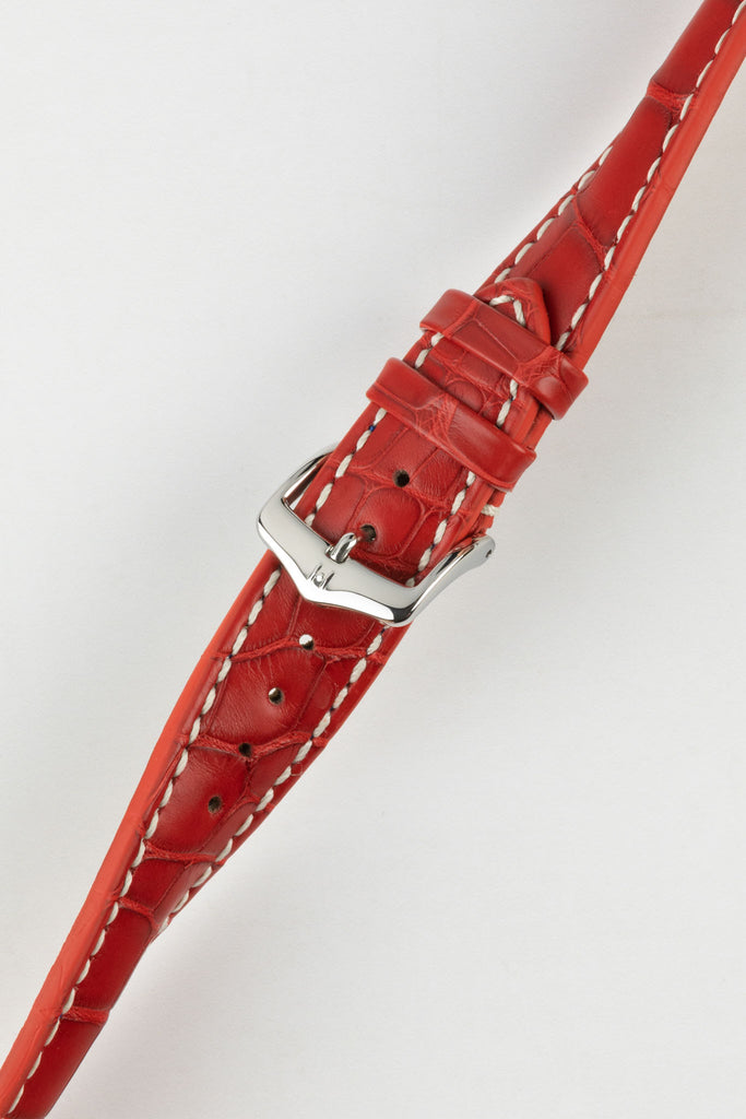 red alligator leather watch strap 